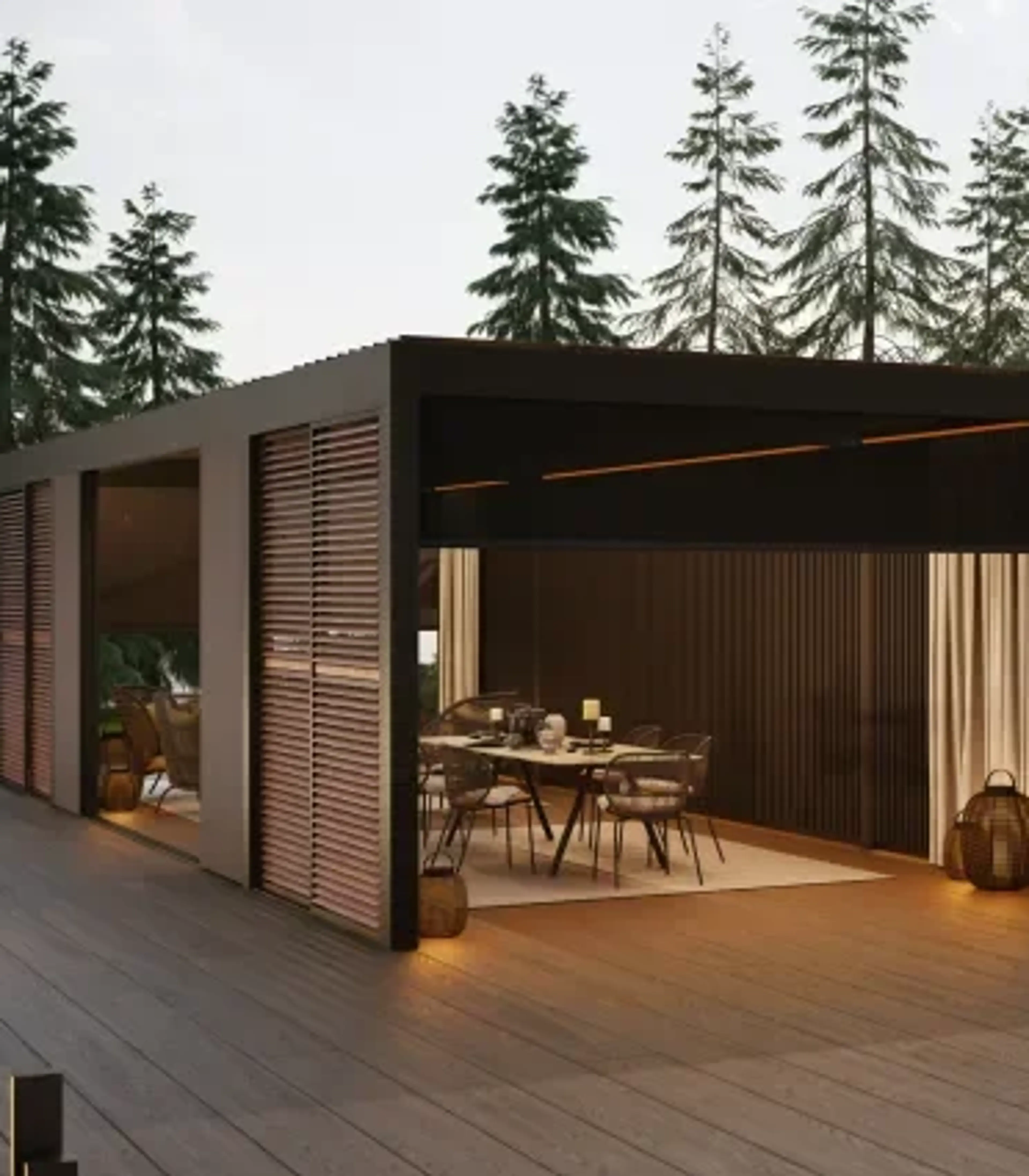 sort pergola udefra